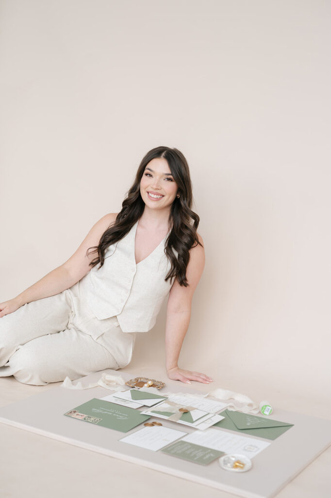 Luxury New Jersey wedding invitations featuring fine art typography and timeless design